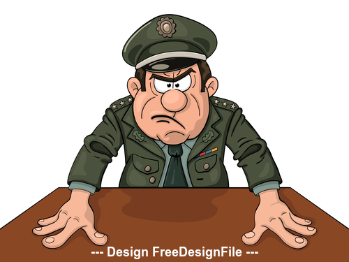 Angry general cartoon pattern vector