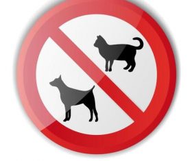 Animal prohibition sign vector