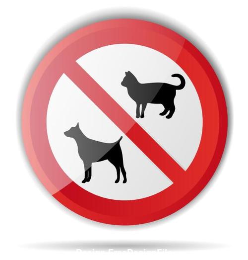 Animal prohibition sign vector