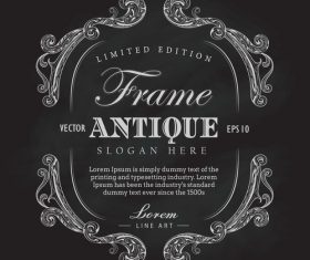 Antique frame chalkboard hand drawn label banner vector