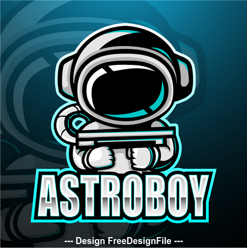 Astroboy gaming mascot design vector