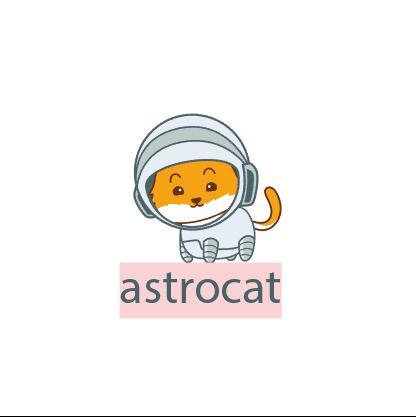 Astronaut cat mascot logo vector