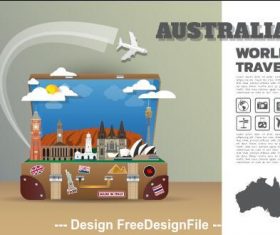 Australia travel cartoon illustration vector