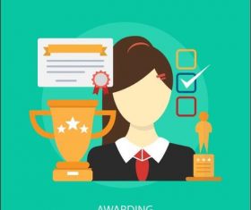 Awarding business elements vector