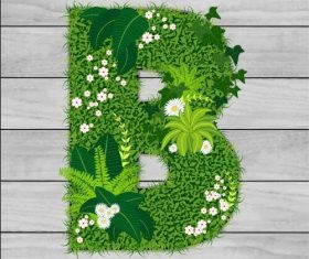 B floral letters vector