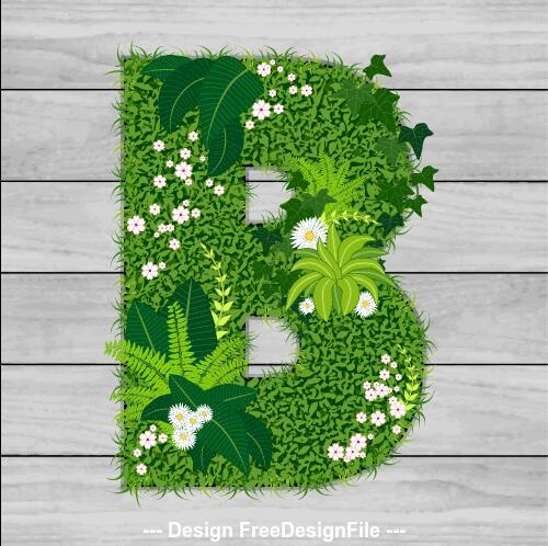 B floral letters vector