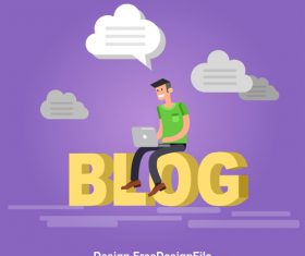 BLOG cartoon illustration vector