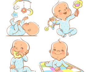 Baby at play vector