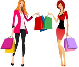 Bags female silhouettes vector