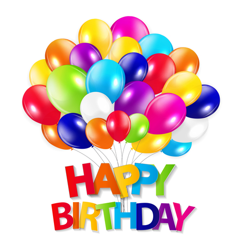 Balloon background birthday card vector