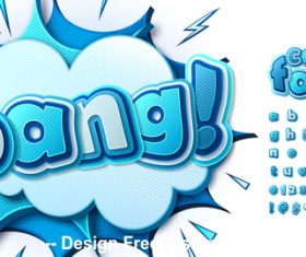 Bang comic font vector