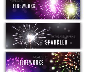 Banner fireworks vector