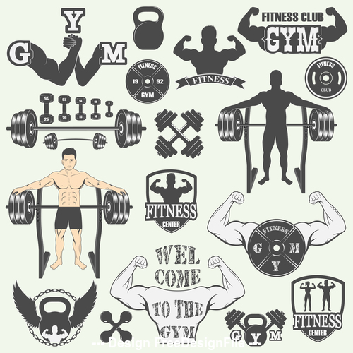 Barbell icon vector
