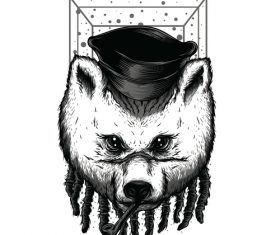 Bear hand drawing vector