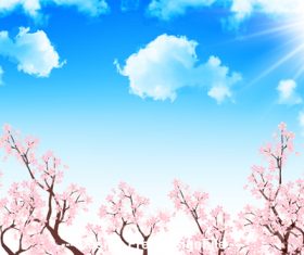 Beautiful cherry blossom vector