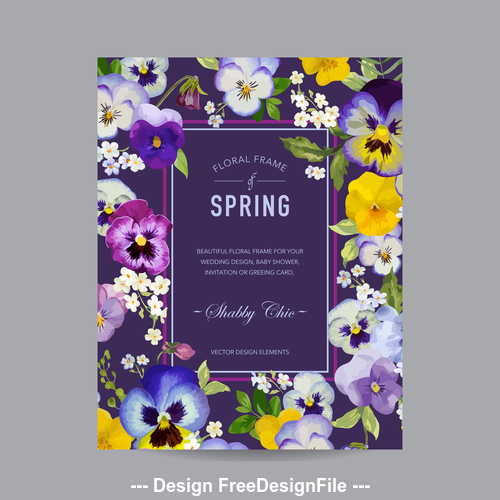 Beautiful floral frame card vector