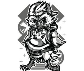 Bird hand drawing vector