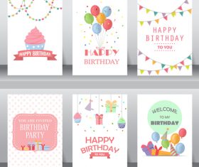 Birthday decorative greeting card vector