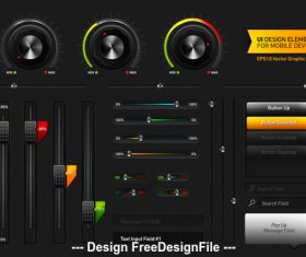 Black music panel vector