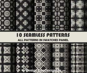 Black white seamless pattern vector