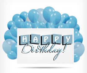 Blue background birthday card vector