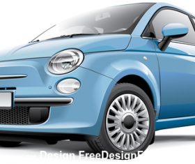 Blue mini car vector