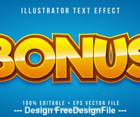 Bonus editable font effect text vector