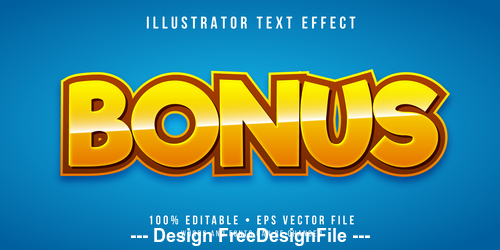 Bonus editable font effect text vector