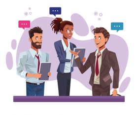 Boss and employee cartoon vector