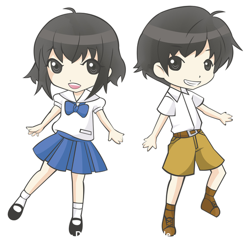 Boy and girl student vector