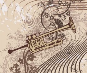 Brass instrument grunge background vector