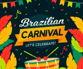 Festive background Brazil carnival vector free download