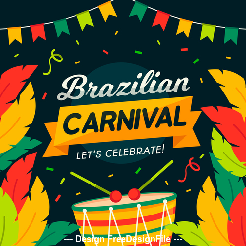 Brazil carnival card vector
