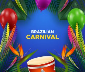 Brazil carnival decoration card vector