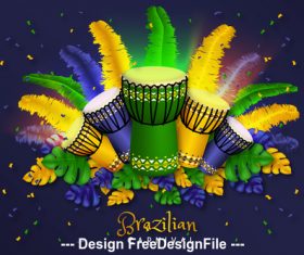 Brazil carnival holiday card vector
