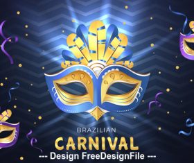 Brazil carnival mask background vector