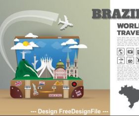 Brazil travel cartoon illustration vector