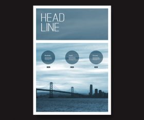 Bridge background color brochure design template vector