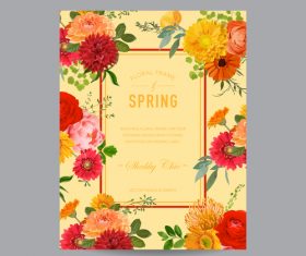 Bright floral frame card vector