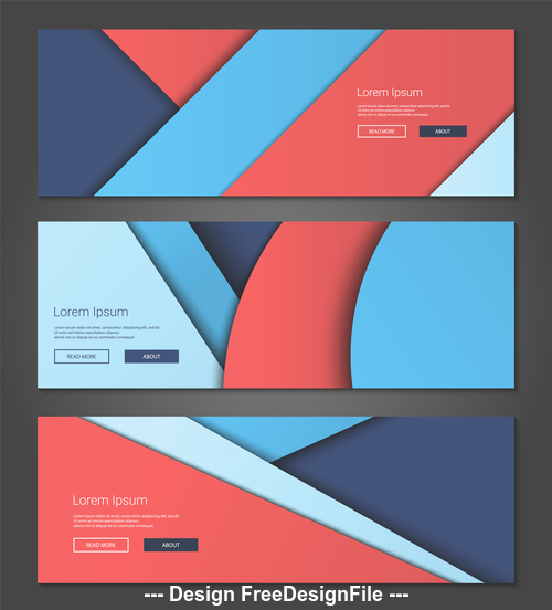 Bright geometric colors banner vector