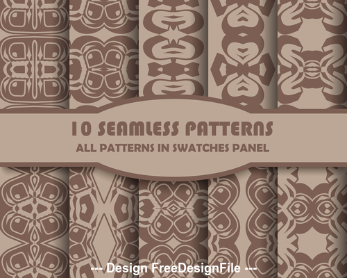 Brown geometric seamless pattern vector