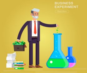 Business experiment cartoon illustration vector