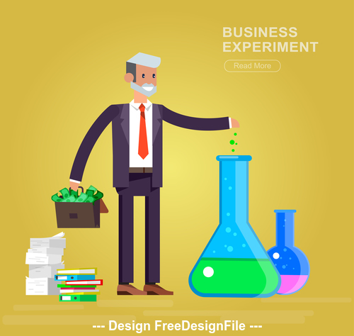 Business experiment cartoon illustration vector