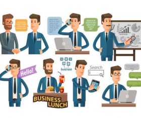 Business people dialogue background vector