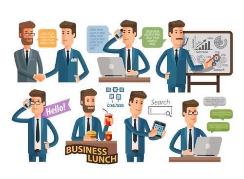 Business people dialogue background vector