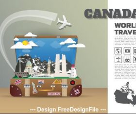 Canada travel cartoon illustration vector