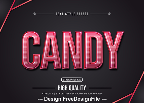 Candy editable font effect text vector