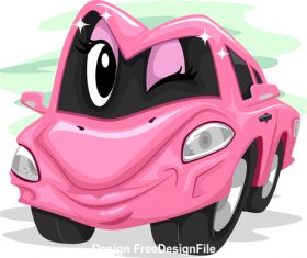 Car lady cartoon vector