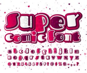 Cartoon alphabet pop art style vector