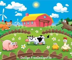 Cartoon farm animal vector
